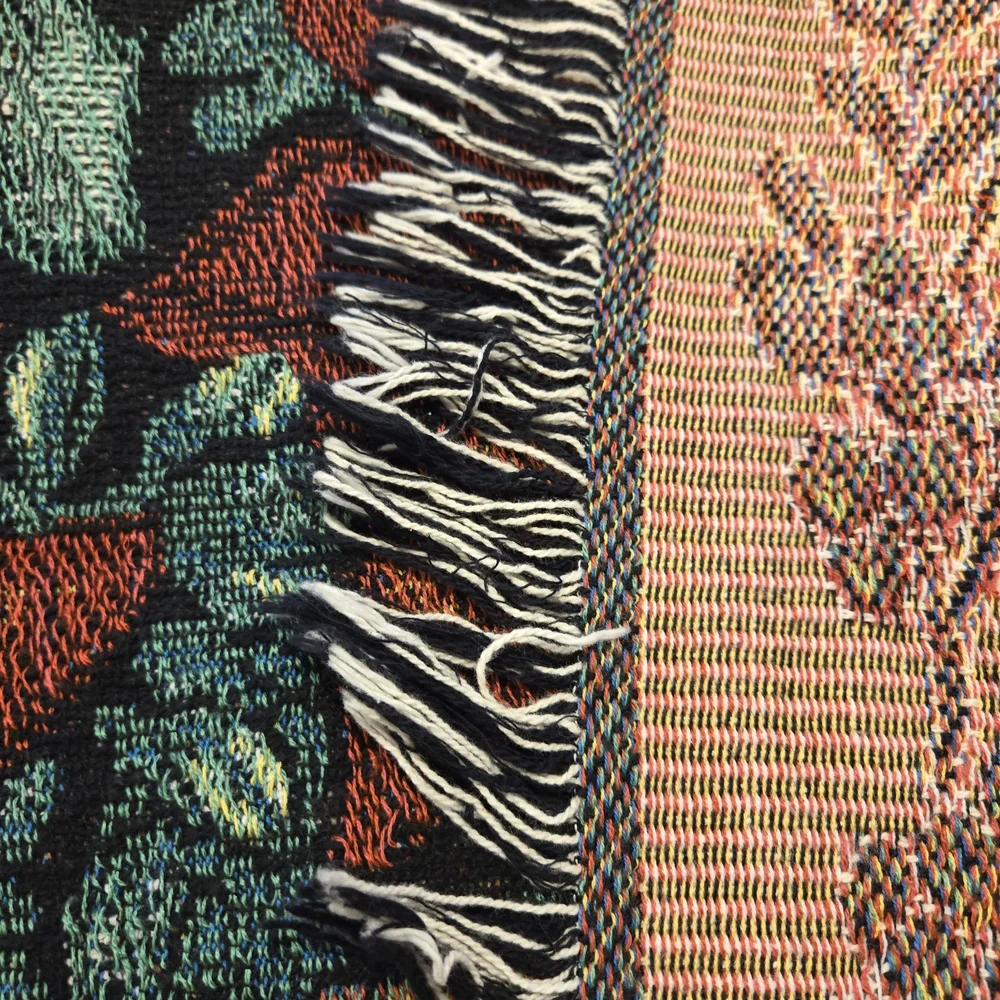 Festive Vintage Holiday Throw Blanket – Poinsettia & Pine – 60